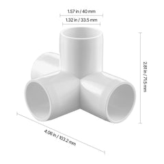 4-Way PVC Fittings 10-Pack PVC Pipe Joints Elbow Connector for 1" PVC Pipe