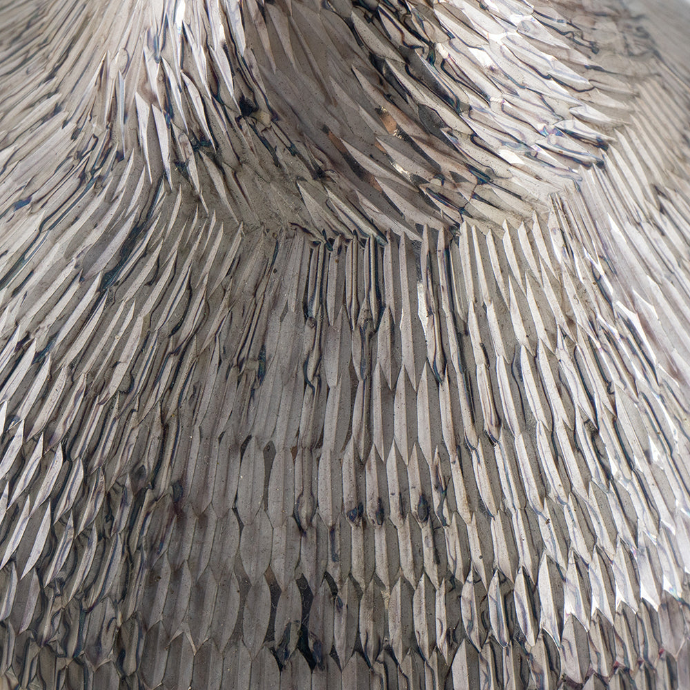 D9x10" Glass Silver Vase