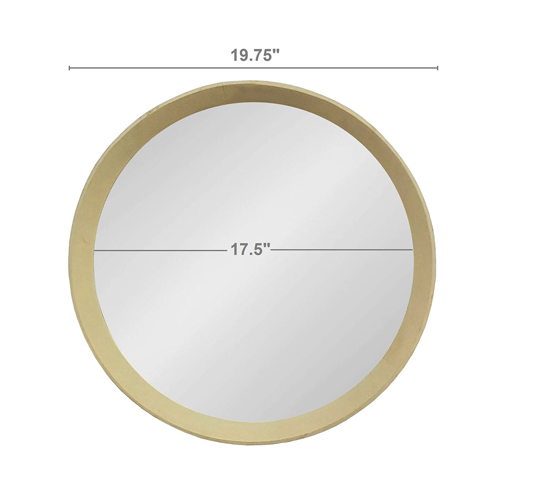 D20x1.5"Transitional Decor Style Mango Wood Wall Mirror Wall Decor with Frame of Solid Mango Wood for Bathroom,Entryway Console Lean Against Wall