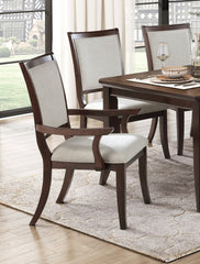 Formal Traditional 7pc Dining Set Table and Chairs Separate Extension Cherry Finish with Dark Walnut Inlay Wooden Furniture