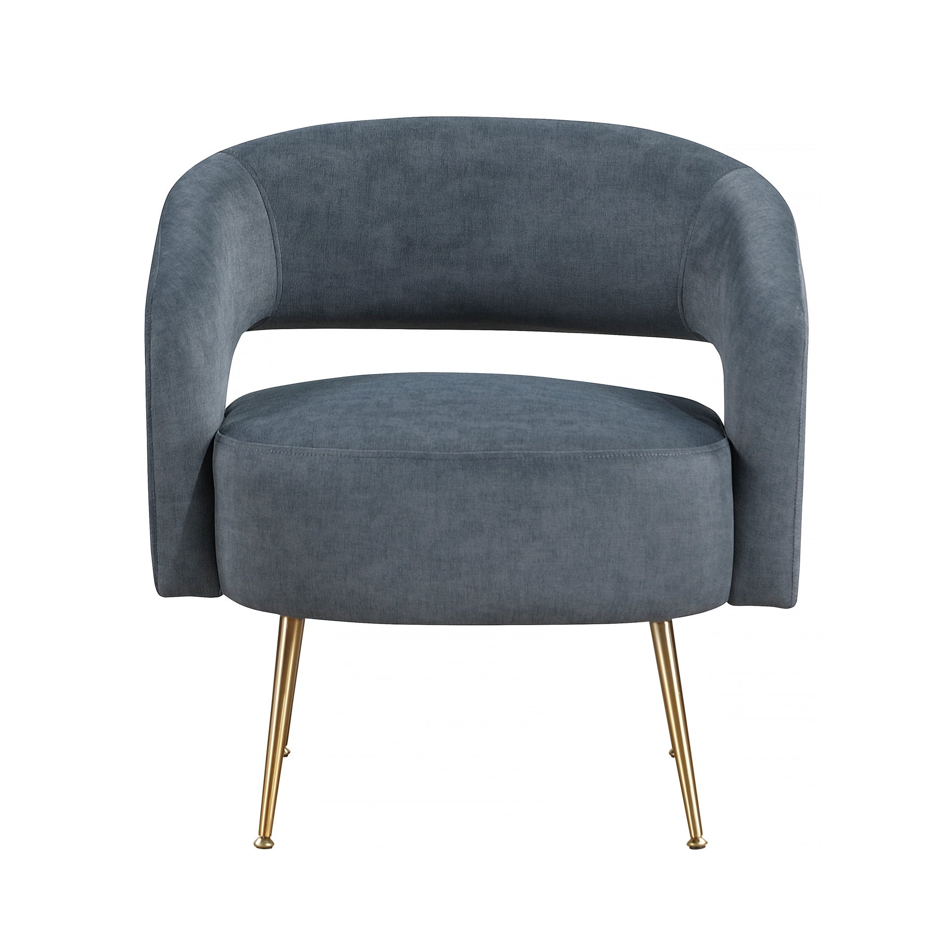Modern Dark Gray Soft Velvet Accent Chair Plush Foam Comfort Upholstery Gold Finish Legs Luxurious Living Room Furniture 1pc