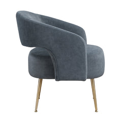 Modern Dark Gray Soft Velvet Accent Chair Plush Foam Comfort Upholstery Gold Finish Legs Luxurious Living Room Furniture 1pc
