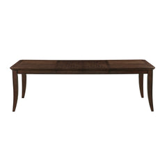 Traditional Dining Table with Extension Leaf Cherry Finish with Dark Walnut Inlay Wooden Formal Dinng Room Furniture
