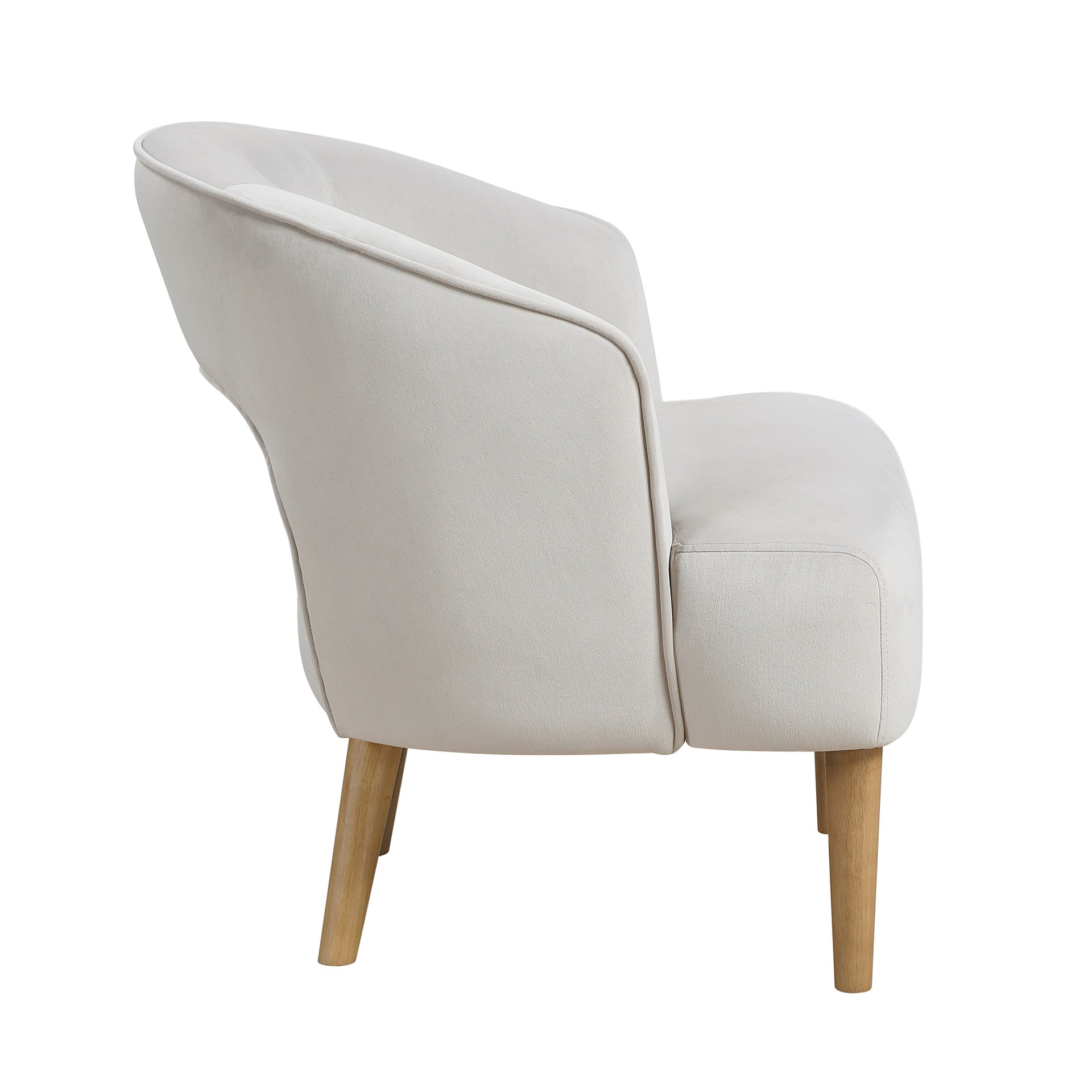 Luxury Home Unique Style Accent Chair Gray Velvet Plush Seat Solid Wood Legs Contemporary Living Room Furniture 1pc