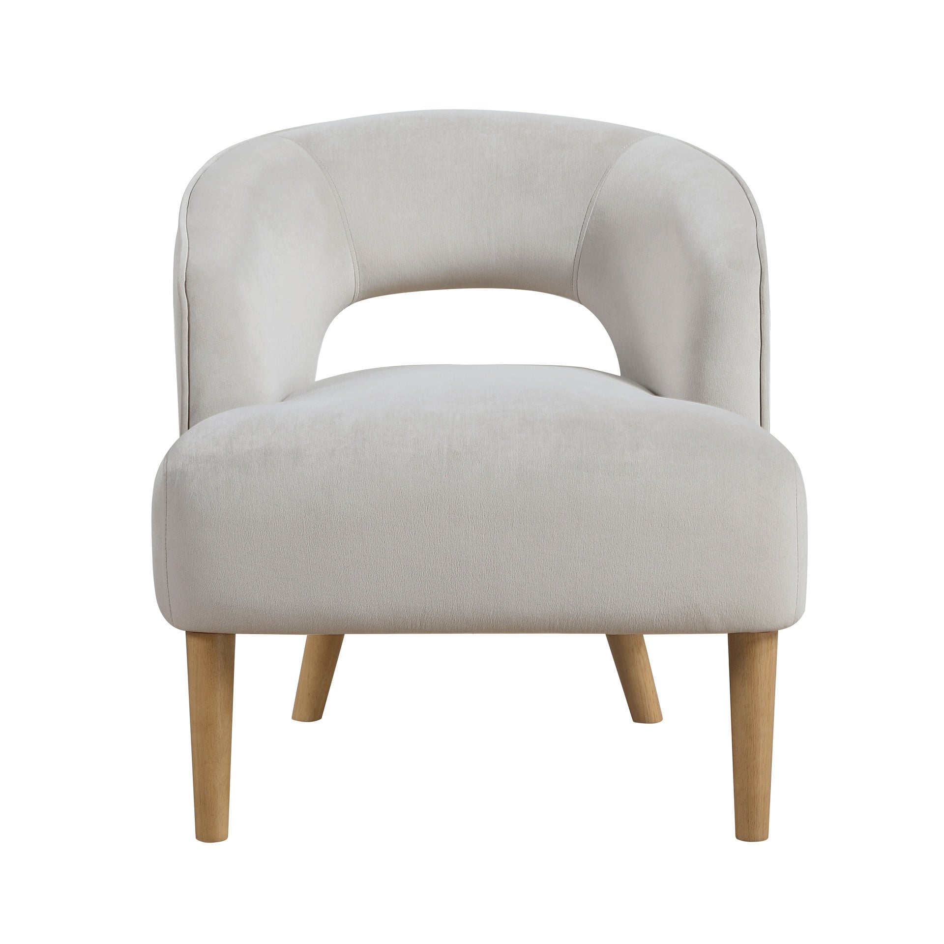 Luxury Home Unique Style Accent Chair Gray Velvet Plush Seat Solid Wood Legs Contemporary Living Room Furniture 1pc
