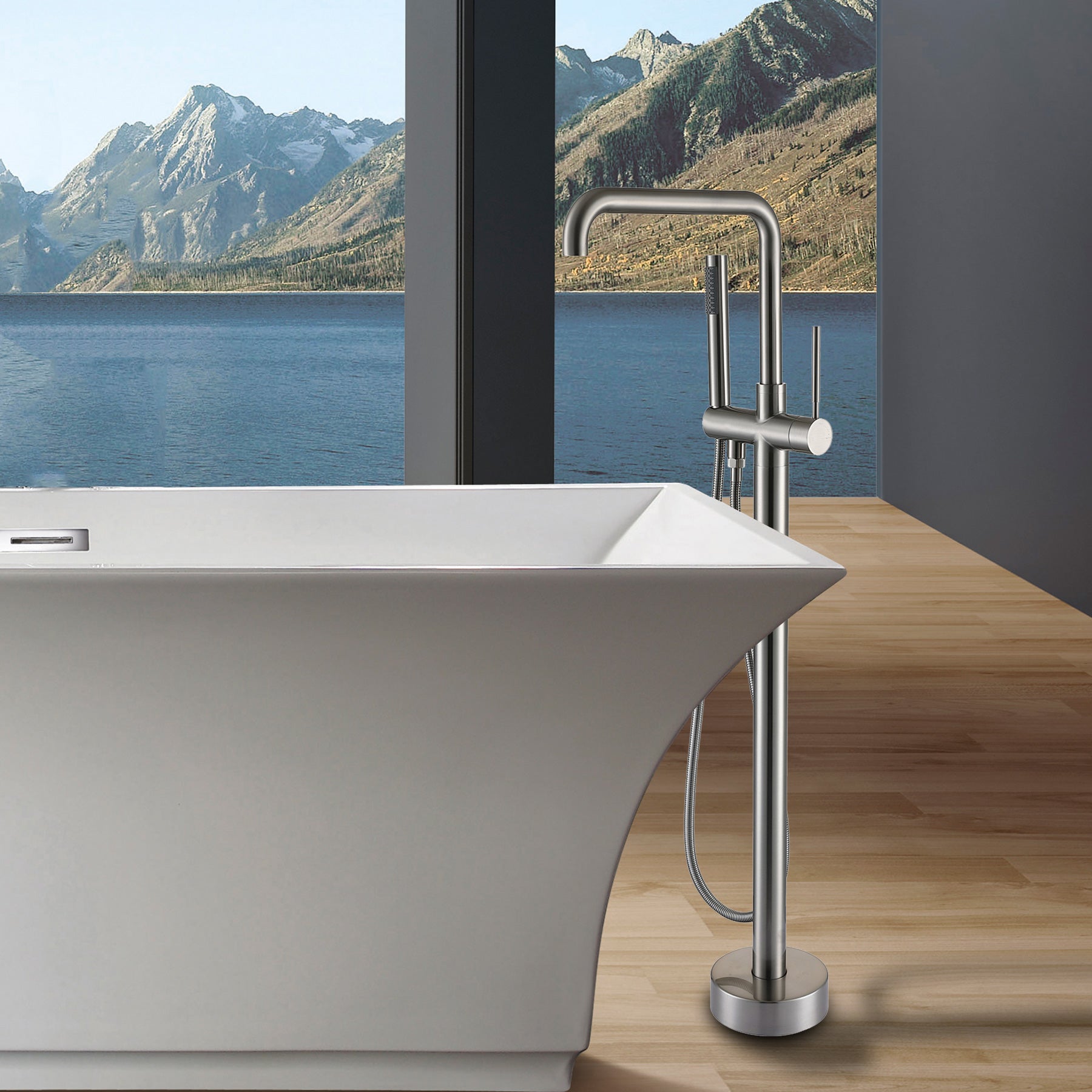 Freestanding Bathtub Faucet with Hand Shower