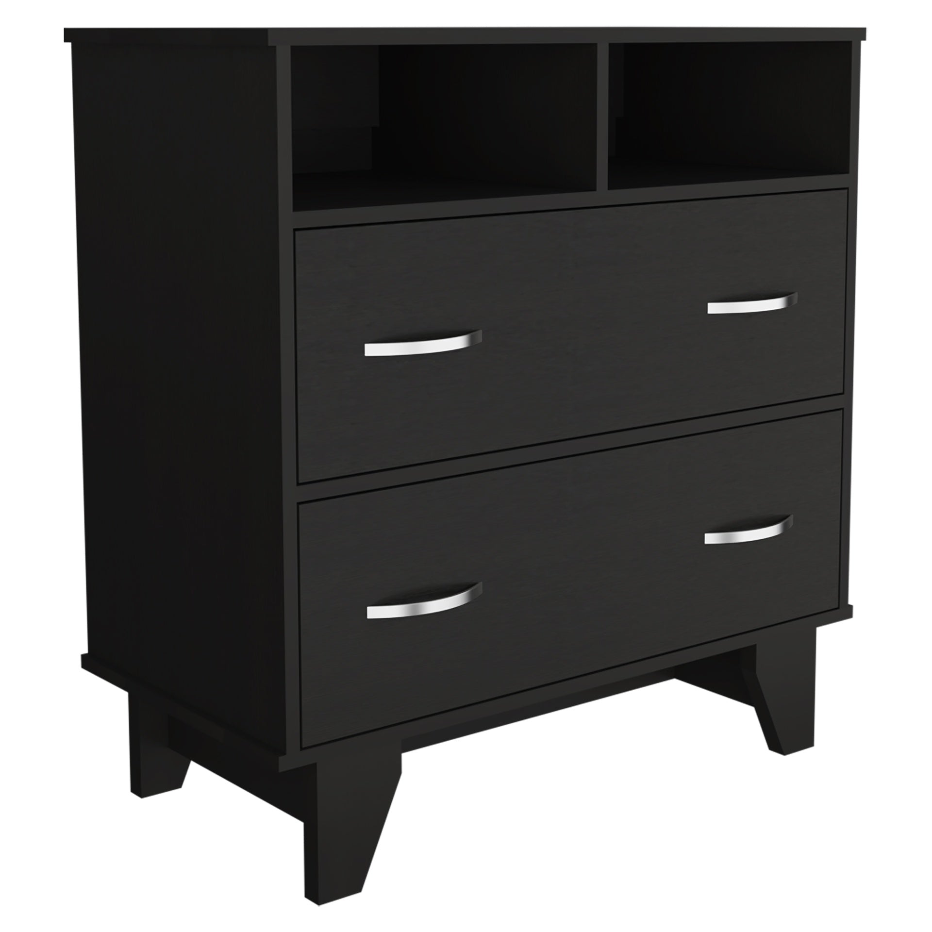 Portobelo Two Drawer Dresser, Two Shelves, Superior Top, Four Legs