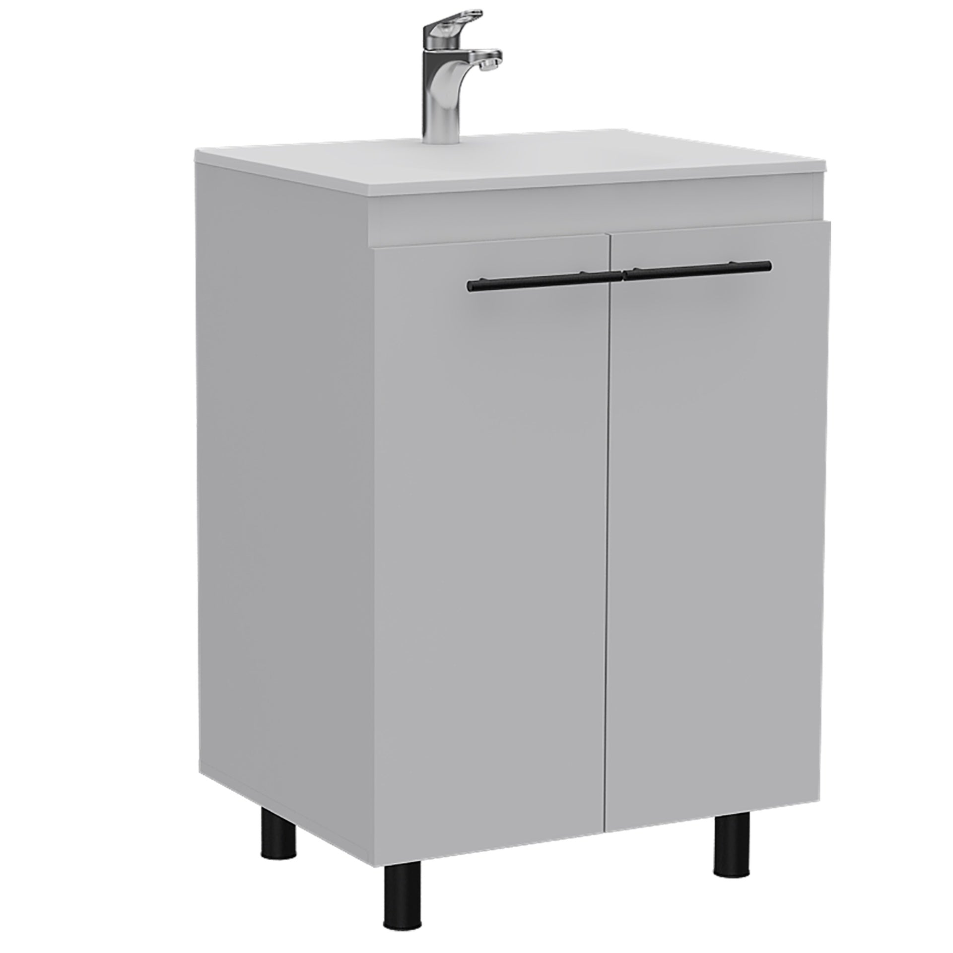 Selma 60" Freestanding Vanity Cabinet With Division