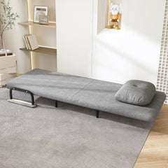 Folding Sofa Bed 5-in-1 Convertible Chair - 5-Position Adjustable Backrest with Pillow, Space-Saving Sleeper for Living Room, Bedroom & Office (Grey)