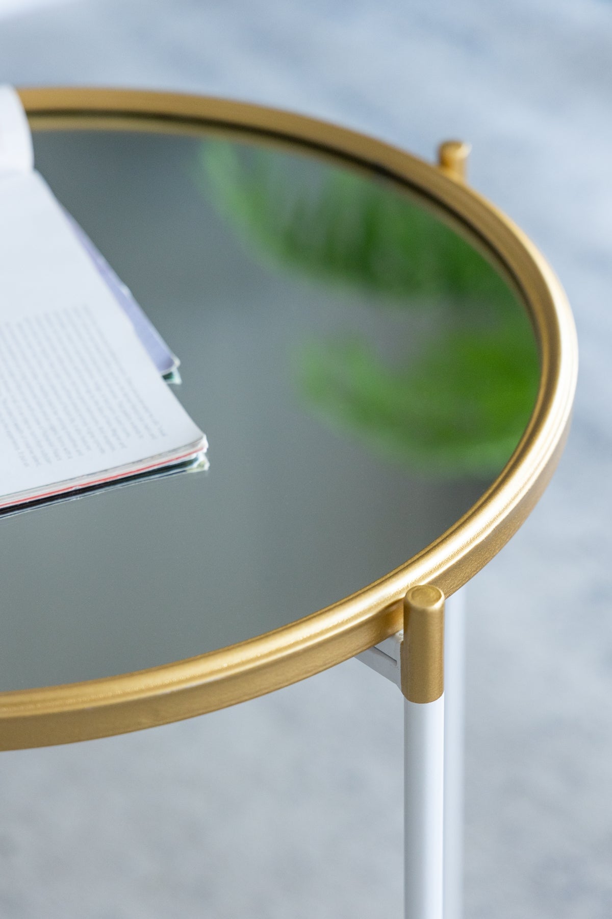 Set of 2 Mirrored Top Side Table, L:D18x23.5" S:D16x20"