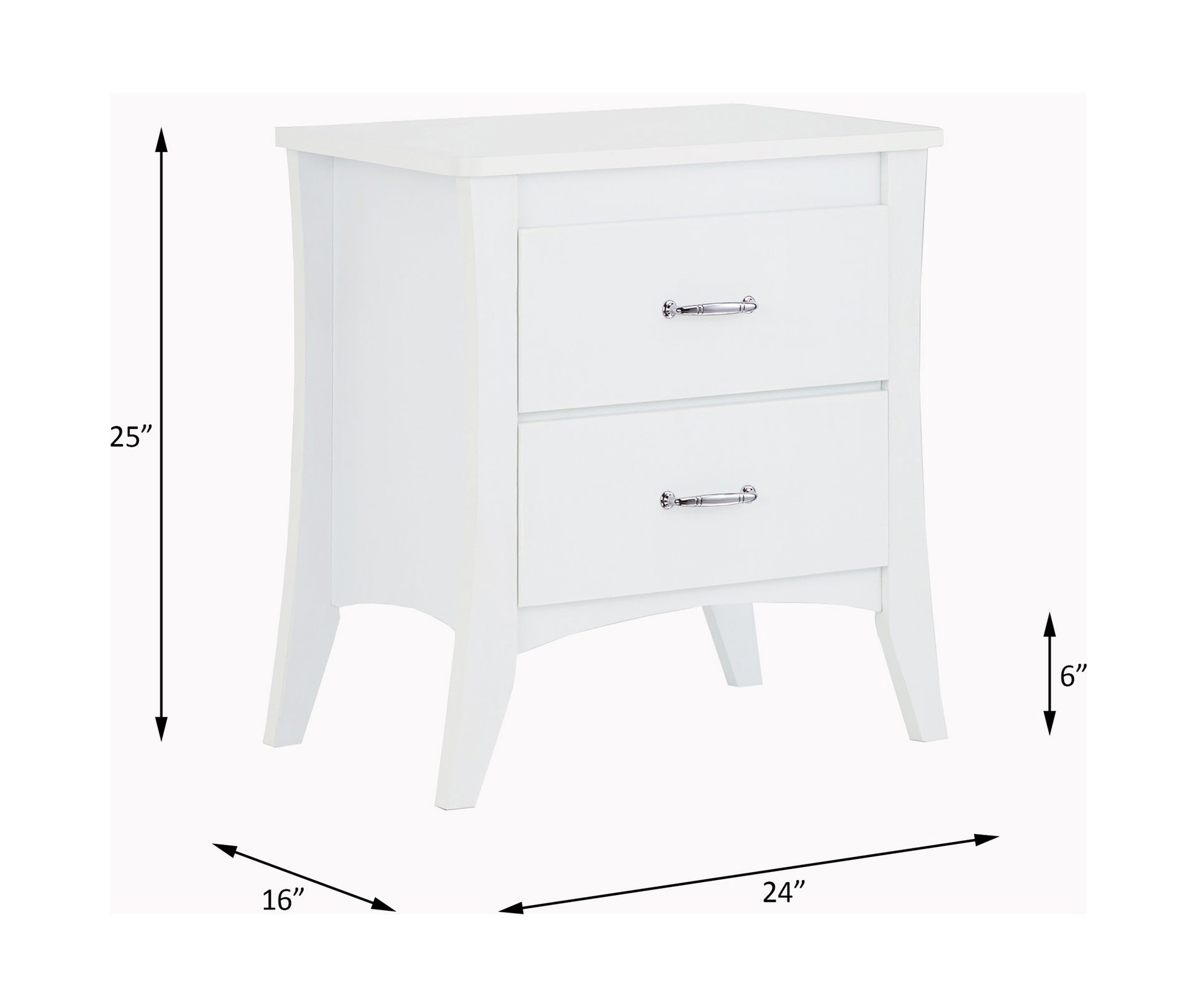 Babb White Finish Accent Table