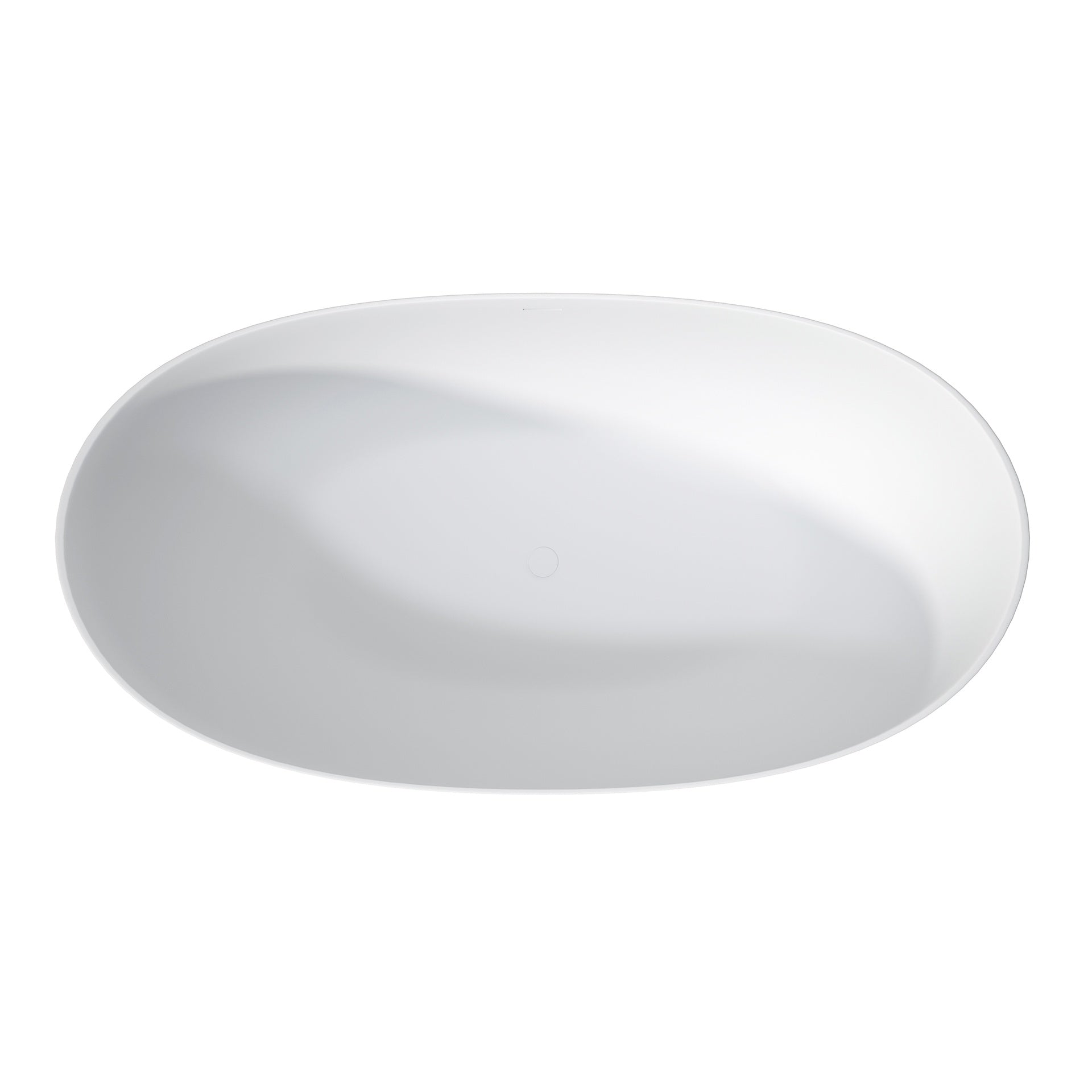 65 Inch Solid Surface Soaking Bathtub - Deep Soak Freestanding Tub