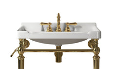VICI 28" Bathroom Ceramic Basin with 3 pre-drilled hole, NO Cabinet and Faucet, White