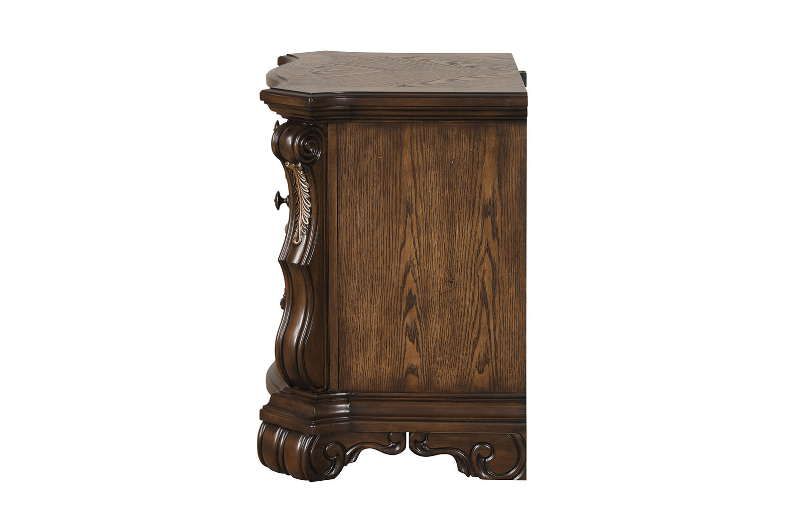 Traditional Style 1pc Nightstand Ball Bearing Glide Extended Corbels French And English Dovetail Drawers USB Port Dark Brown Finish Bedroom Furniture