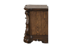 Traditional Style 1pc Nightstand Ball Bearing Glide Extended Corbels French And English Dovetail Drawers USB Port Dark Brown Finish Bedroom Furniture