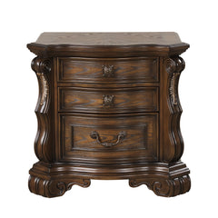 Traditional Style 1pc Nightstand Ball Bearing Glide Extended Corbels French And English Dovetail Drawers USB Port Dark Brown Finish Bedroom Furniture
