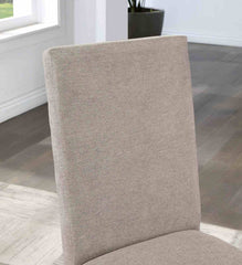 Transitional Style 2pc Side Chair Pleated Back Upholstered Seat Antique Black And Gray Finish Dining Room