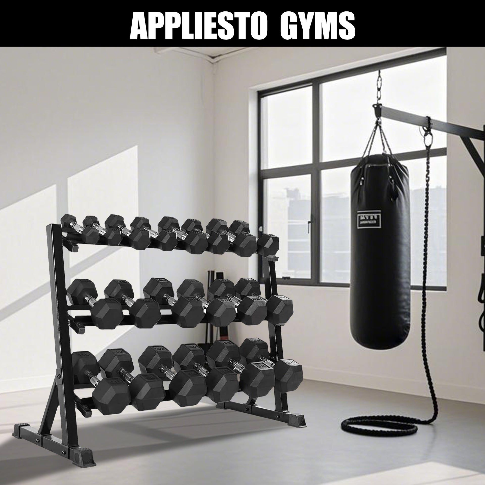 1100LB Capacity Adjustable 3-Tier Dumbbell Rack for Home Gyms  36-Inch Base Model Storage Stand