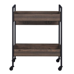Jerrick Walnut & Black Finish Serving Cart
