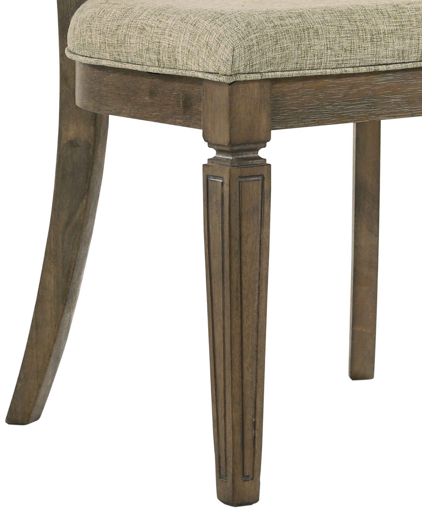 Parfield Light Brown Fabric & Weathered Oak Finish Side Chair (Set of 2)