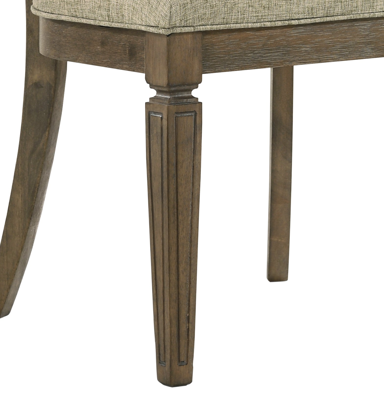 Parfield Light Brown Fabric & Weathered Oak Finish Side Chair (Set of 2)