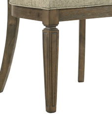 Parfield Light Brown Fabric & Weathered Oak Finish Side Chair (Set of 2)