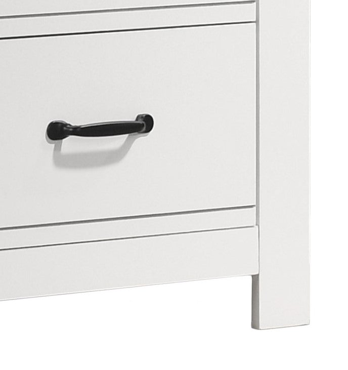 Cosmo 21.5"W White 2-Drawer Nightstand Bedside Table