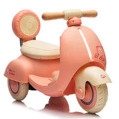 12V Kids Ride On Electric Motorcycle,Toddler Scooter W/Parents Control,Three-Wheel Stable Design,Special Wooden Handle,Smoother Output and Slow Start&Stop,More Suitable For 1-3 Years BABY's First Toy.