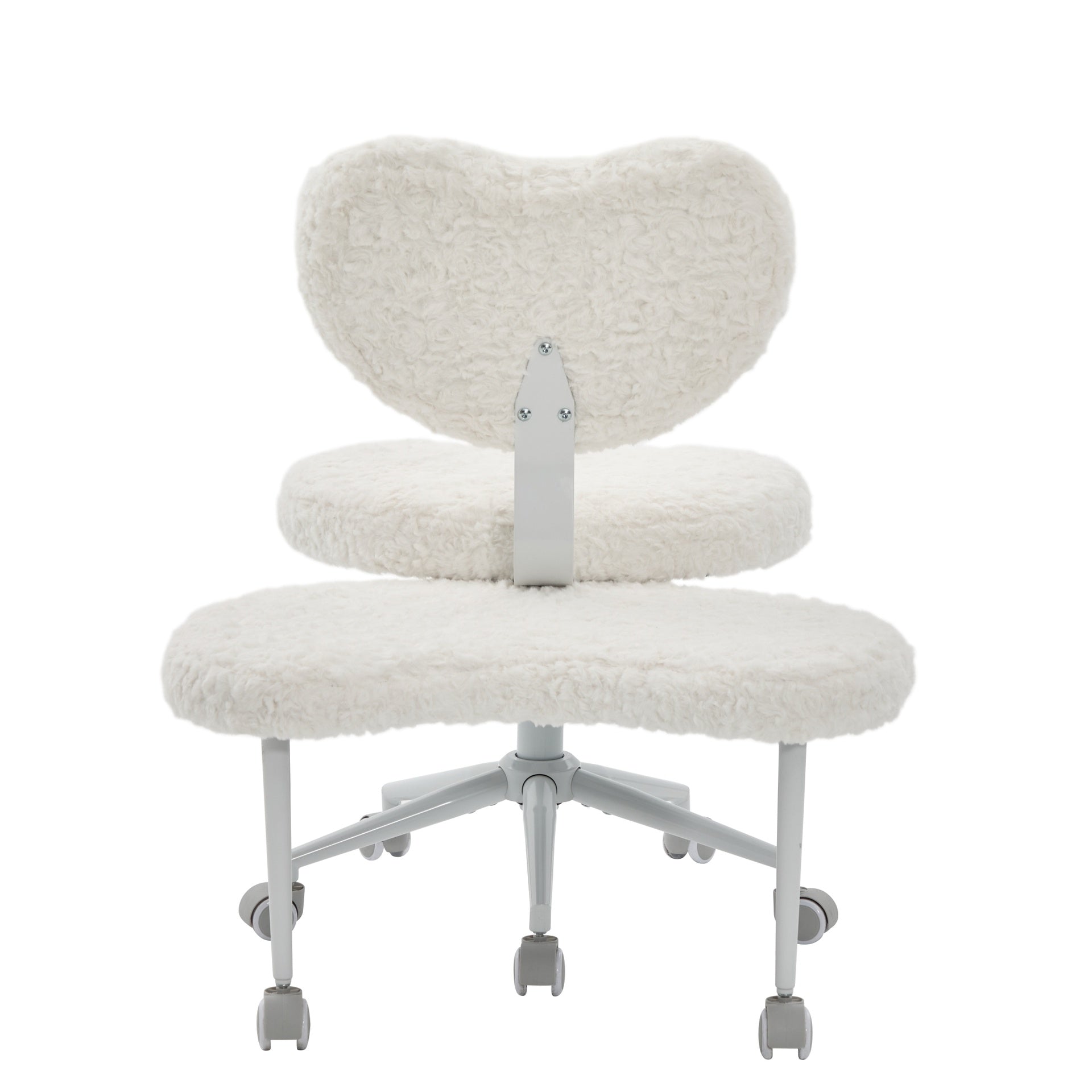 Artificial rabbit hair Meditation Chair Plus, Cross Legged Chair with Wheels, ADHD Chair, Criss Cross Desk Chair with Lumbar Support and Adjustable Stool, Flexible Design for Fidgety Sitters, Beige