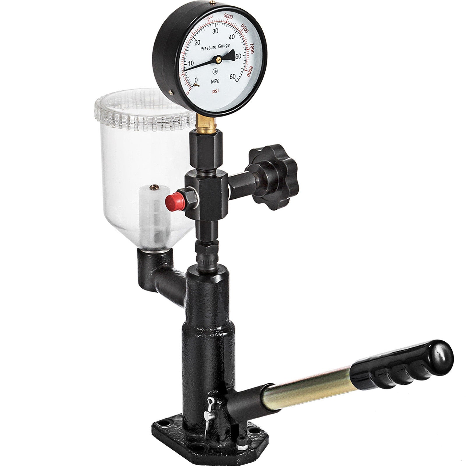400Bar 6000PSI Diesel Fuel Injector Tester Diesel Injector Nozzle Tester with Dual Scale Gauge to Adjust Injector Nozzle Pressure and Testing Diesel Injector Nozzle Pop Pressure Tester