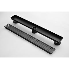 24 Inches Linear Shower Drain, Included Hair Strainer and Leveling Feet