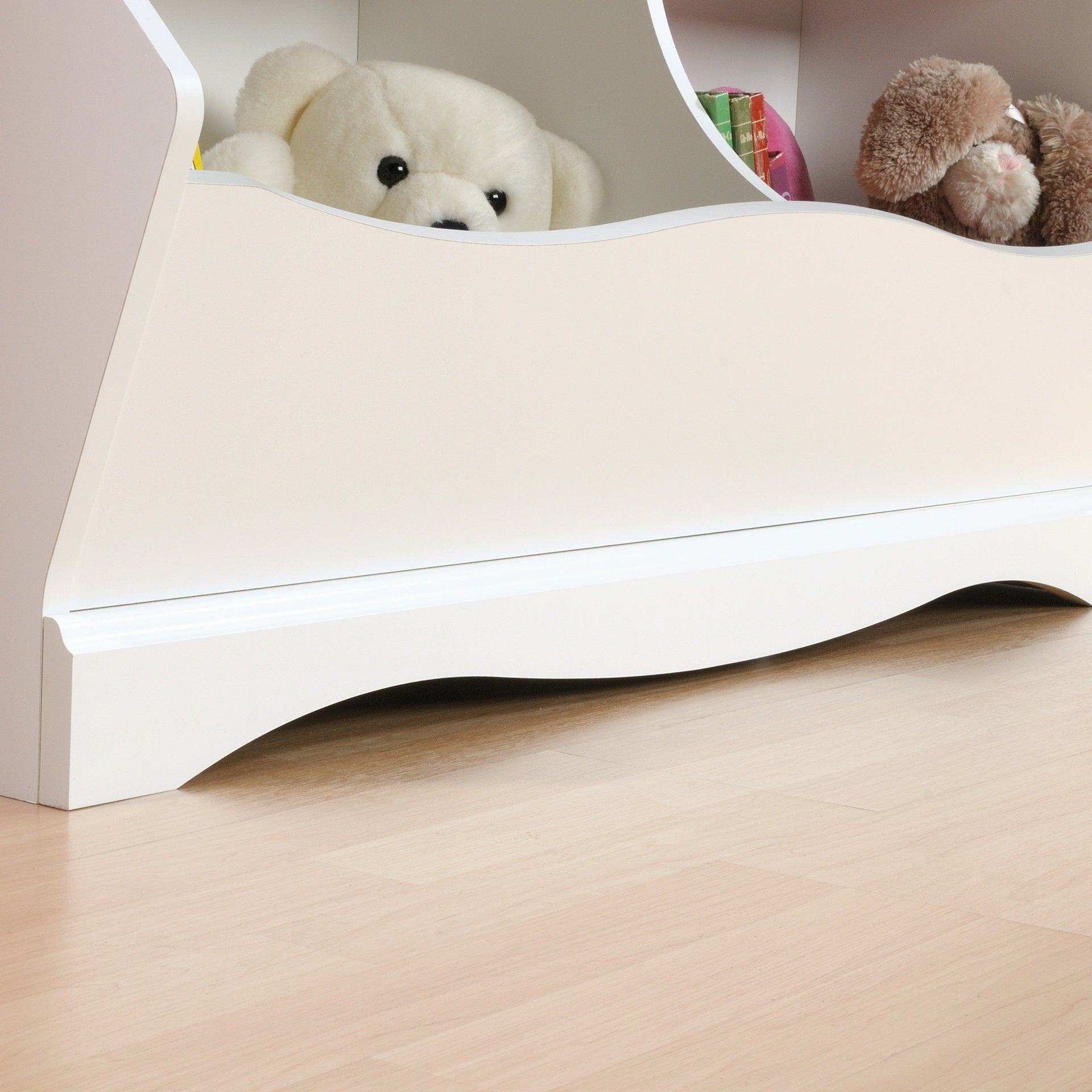 Bookcase Footboard with Storage, White finish