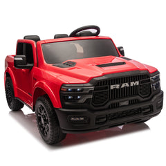 24V 160W Officially Licensed Dodge RAM 2500 Design 2-seater  Kids Ride On Truck,W/ Remote Control,W/2WD&4-Wheel Suspension,Storage Space&High Door Design,Built-in Music&Bluetooth,USB/MP3 Port for 3-6