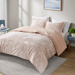 Twin/Twin XL Crushed Velvet Sherpa Reversible Comforter Set