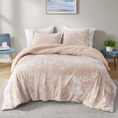 Twin/Twin XL Crushed Velvet Sherpa Reversible Comforter Set