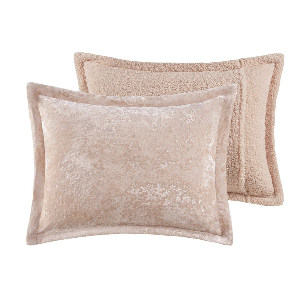 Twin/Twin XL Crushed Velvet Sherpa Reversible Comforter Set