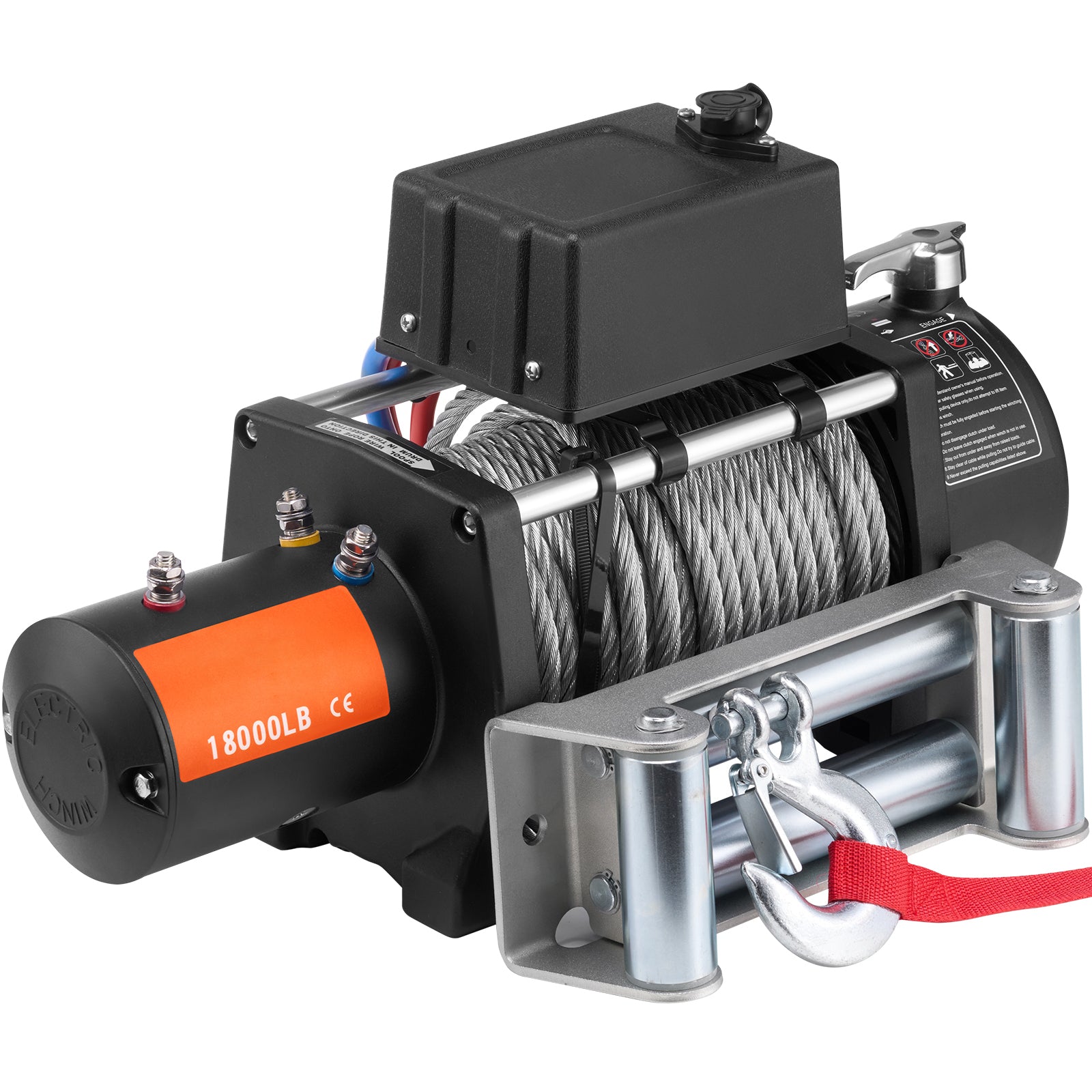 Electric Winch Truck 18,000 lb Steel Cable IP65 Waterproof Remote Control
