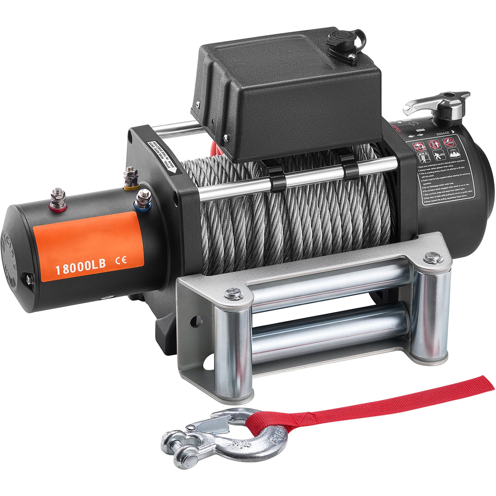Electric Winch Truck 18,000 lb Steel Cable IP65 Waterproof Remote Control