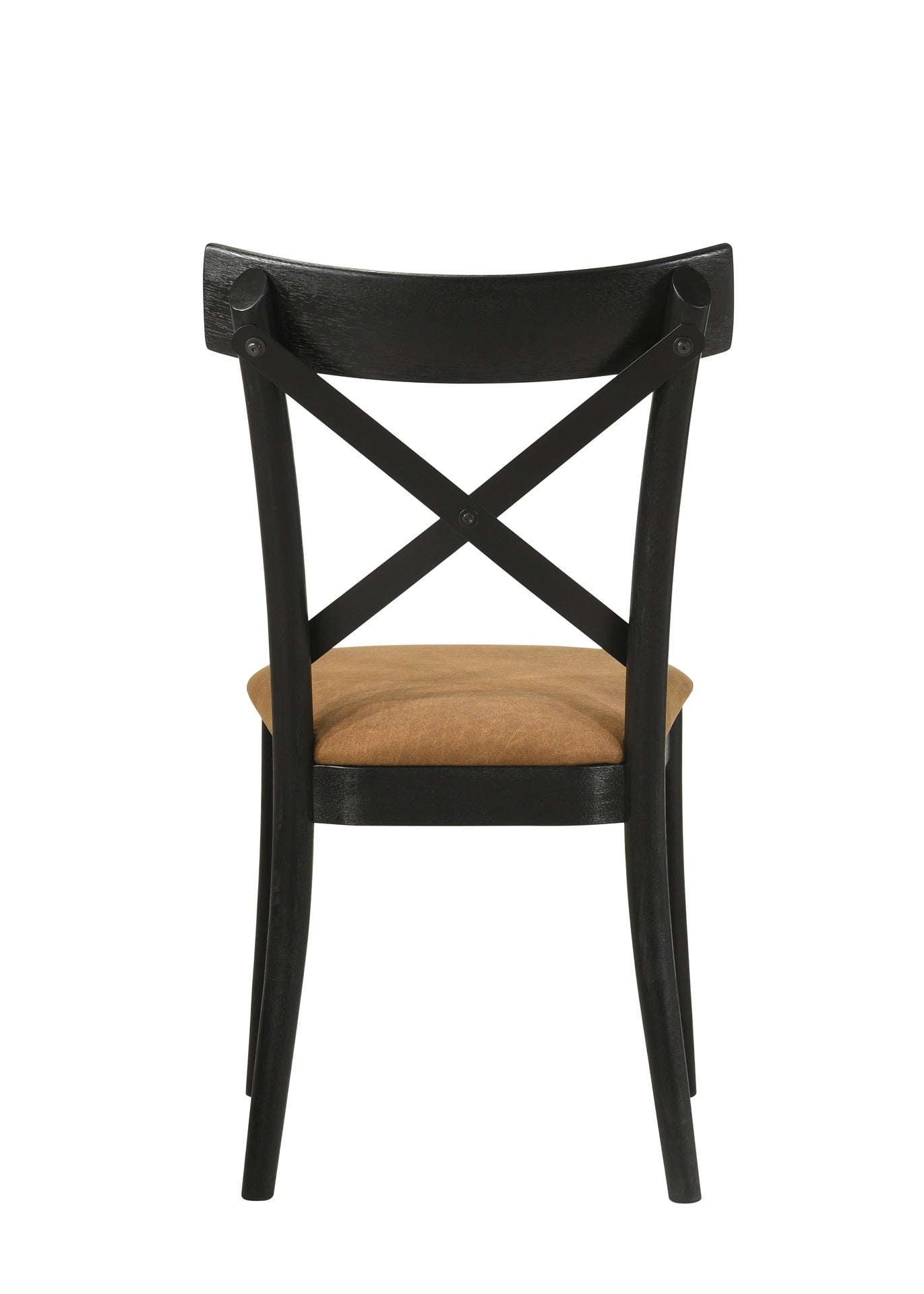 Hillary Brown Leather Aire, Walnut & Black Finish Side Chair (Set of 2)