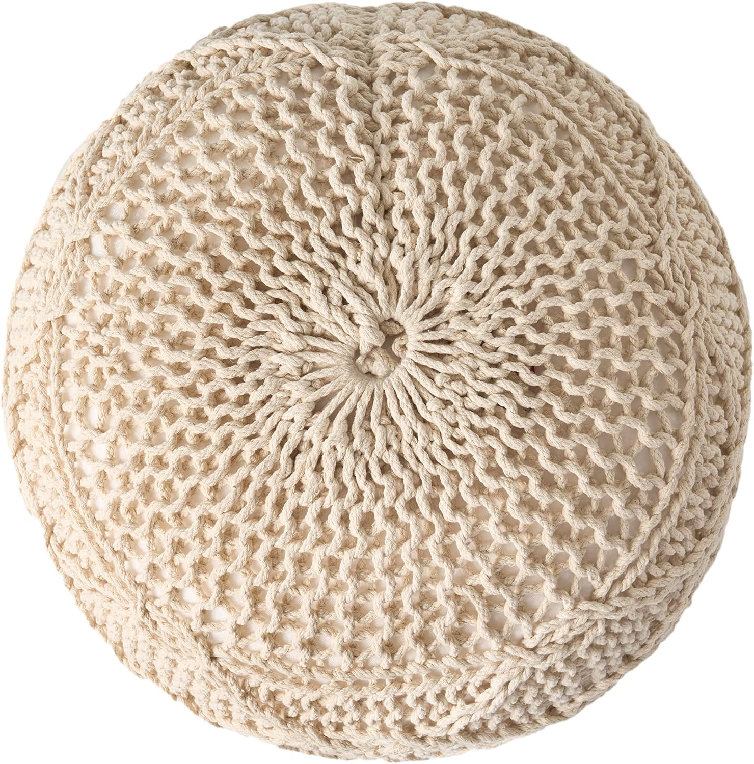 Malibu Knitted Wool 20 x 20 Round Pouf