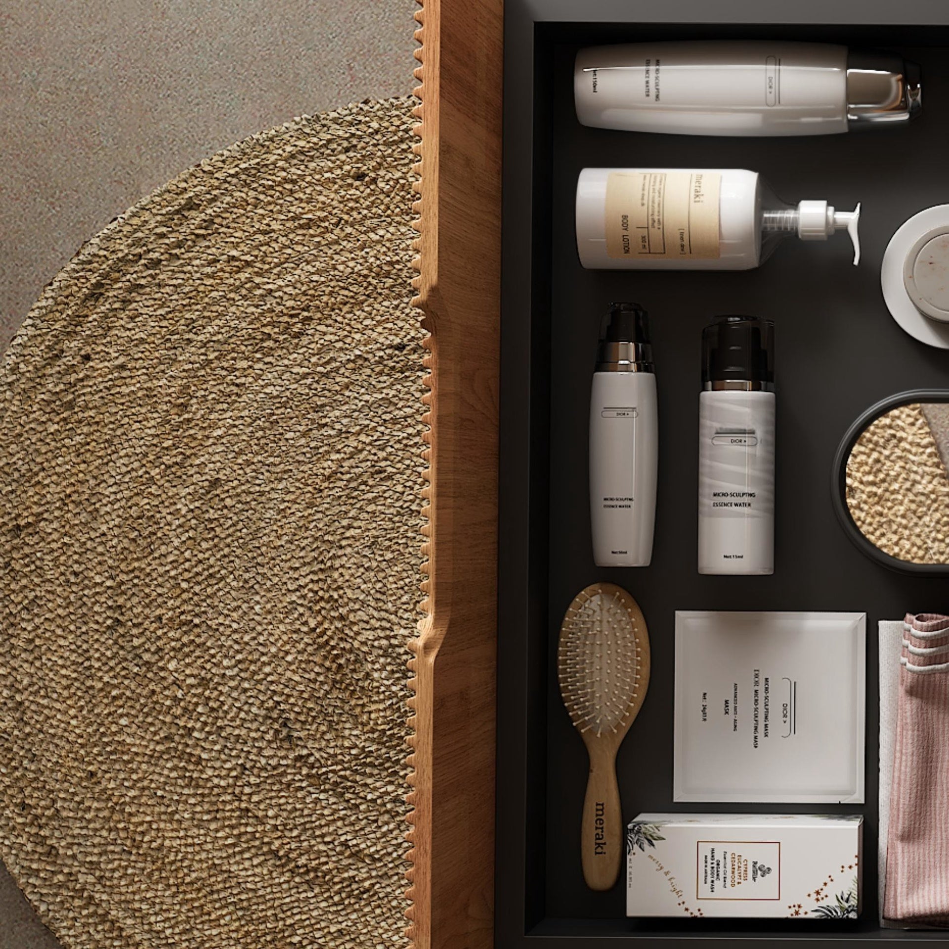 DINA 30'' Wall Mounted Cabinet with Carrara White Sintered Stone Countertop, One Drawer, NO Basin, NO Faucet and Drain, Natural Wood Woodgrain Color