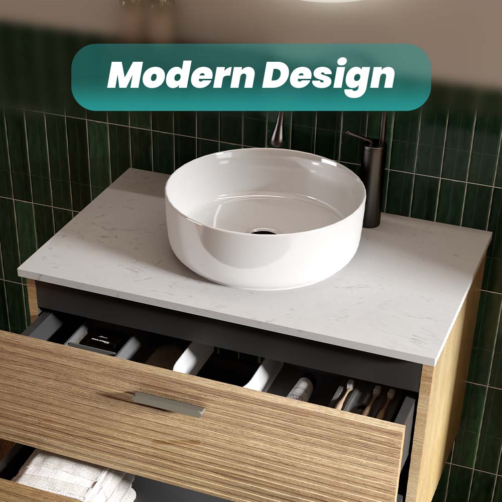 BB16-16A-101, Integrated White Ceramic Basin, Drain NOT Included