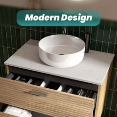 BB16-16A-101, Integrated White Ceramic Basin, Drain NOT Included