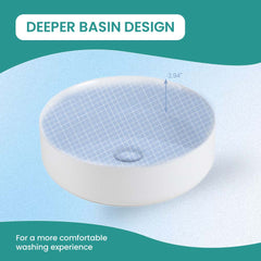 BB16-16A-101, Integrated White Ceramic Basin, Drain NOT Included