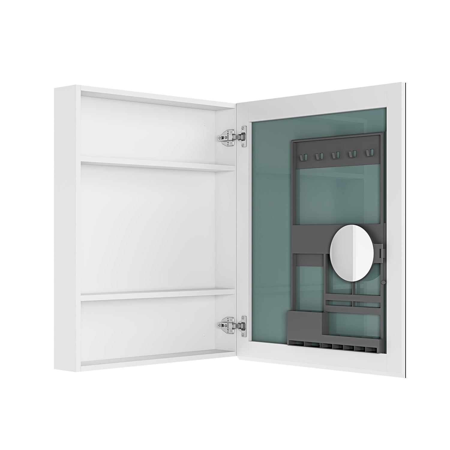 24'' W x 30'' H Surface Frameless Mirror Medicine Cabinet, Beveled Mirror Edges Bathroom Medicine Cabinet, Right opening door