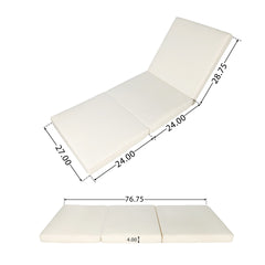 LOUNGE CHAISE SET, ACACIA SOLID WOOD WITH LOUNGE CUSHION (CREAM & TRIPLE FOLD) - MATCHING DARK GREY VERSION AVAILABLE
