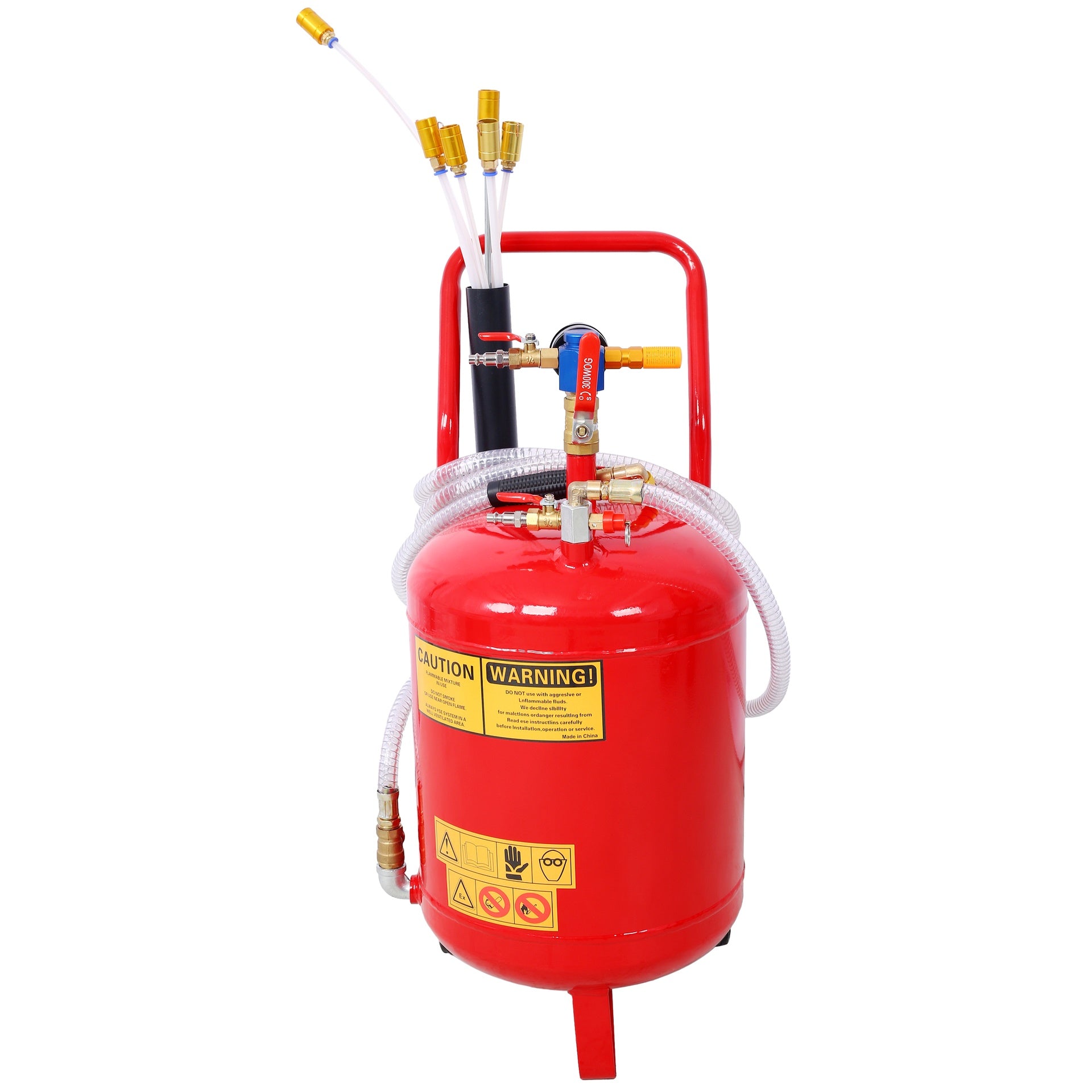 Oil Extractor, Portable Air Pneumatic Waste Oil Garage Extractor Drain Draine Tank Professional Fluid Evacuator, Portable, Integrated Level Gauge, Use with Oil, Transmission Fluid and Anti-F