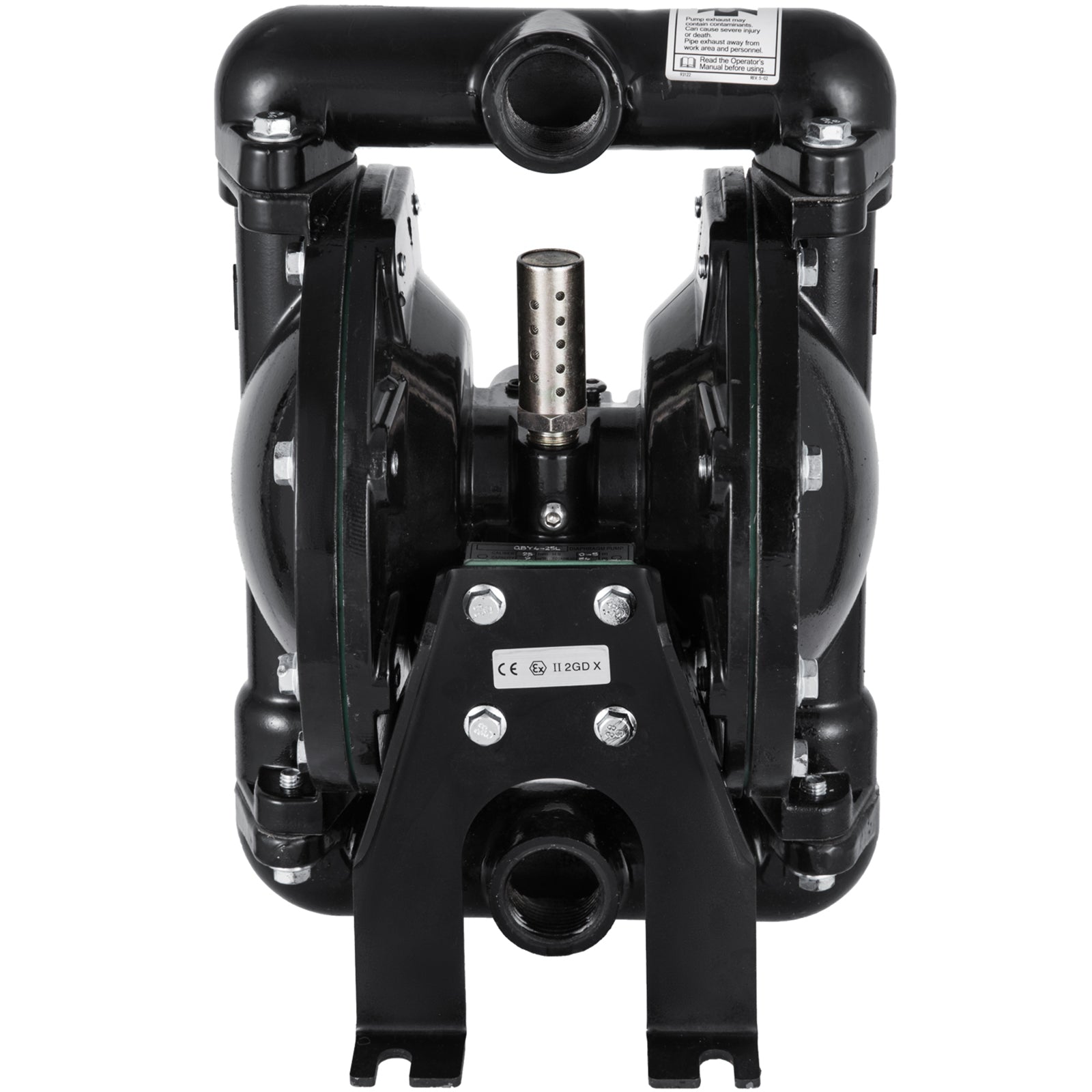 Air-Operated Double Diaphragm Pump 1 inch Inlet Outlet Aluminum 35 GPM Max 120PSI for Industrial Use, QBY4-25LF46-1inch-35