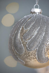 D3.9" Christmas Ball Ornaments, Glass Decorative Hanging Ball Christmas Tree Ornaments for Holiday Party Decorations, Set of 6