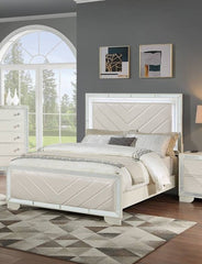 Contemporary Style 1pc Eastern King Size Upholstered Headboard And Footboard Built In LED Lights Bedroom Furniture